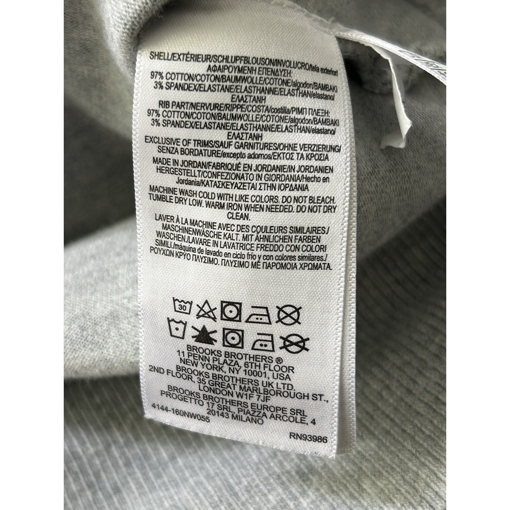 Brooks Brothers Half Zip Pullover Men M Gray Stretch Cotton Sueded Sweatshirt - Picture 6 of 7
